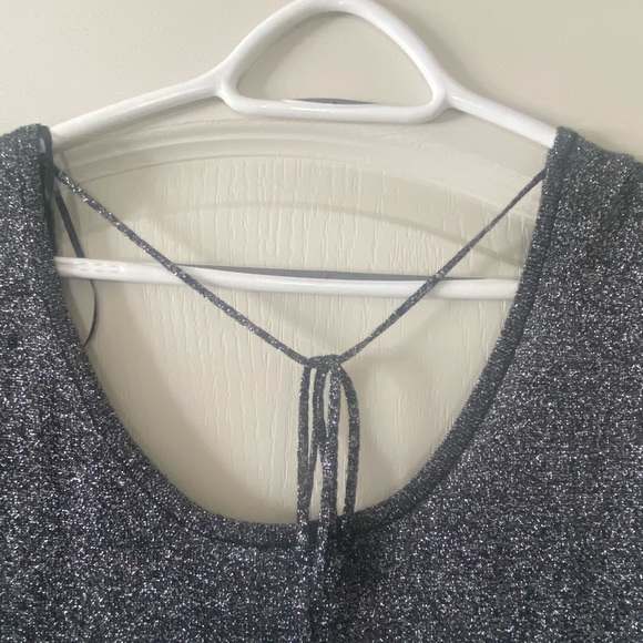 LA CHATEAU - Black Sparkle w/ Silver Bling Detail, Uneven Hem Line - Picture 10 of 11